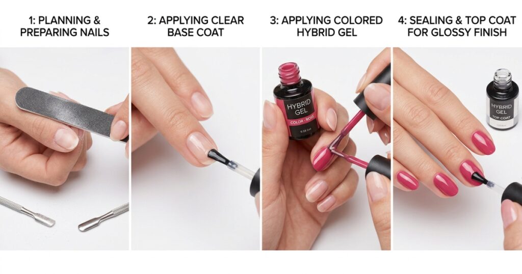 Hybrid Gel Nail Application Process